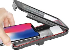 JP nastavitelný voděodolný držák s magnetem na řídítka, pro telefony 4,5" - 7", IPX4, BH02, černý