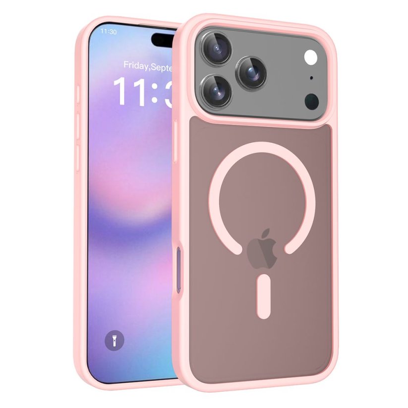 JP MagFit Colour MagSafe obal s N52 magnetem, iPhone 17 Pro Max, světle růžový