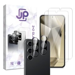 JP Combo Pack, Set of 2 Tempered Glass and 2 Camera Glass, Samsung Galaxy S24 Plus