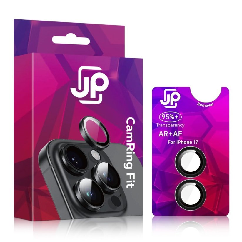 JP Camring Fit, sklíčko pro čočku fotoaparátu, iPhone 17, černé