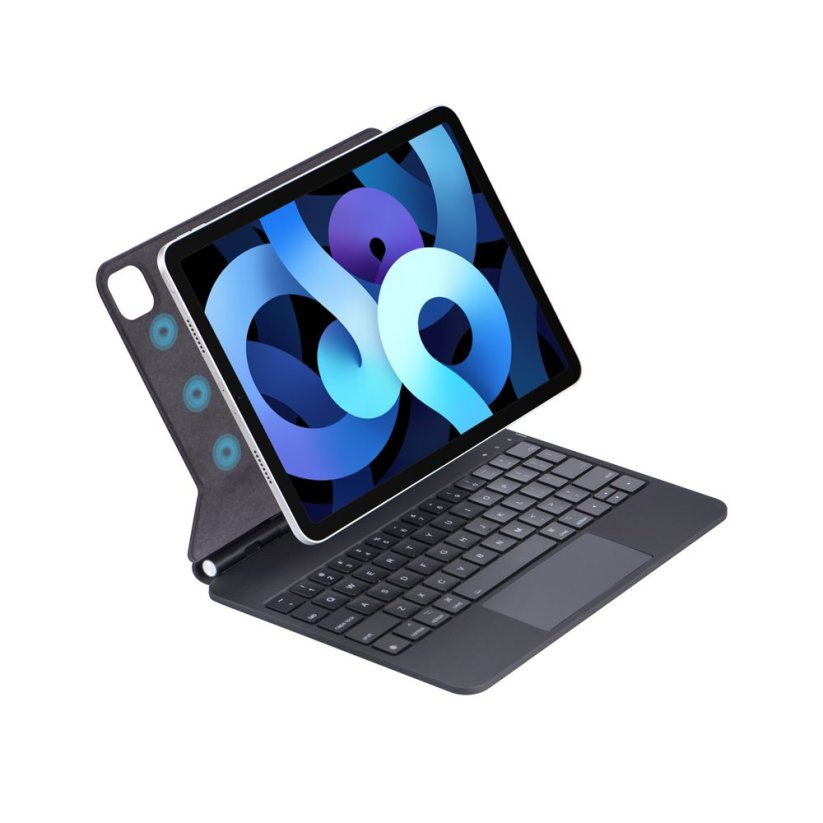 JP Magnetic Keyboard pouzdro na tablet, iPad Pro 11 2018 / 2020 / 2021 / 2022, iPad Air 4 10.9 2020 / Air 5 10.9 2022 / Air 11 2024, černé