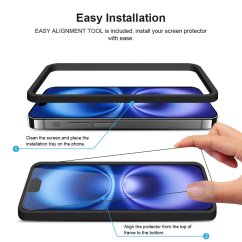 JP Long Pack Tvrzených skel, 3 skla na telefon s aplikátorem, iPhone 16 Plus