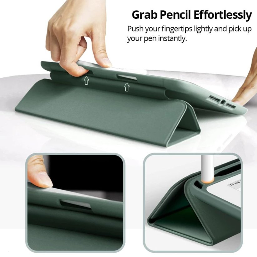 JP Smart case Pen pouzdro na tablet, iPad Pro 11 2018 / 2020 / 2022, iPad Air 4 10.9 2020 / Air 5 10.9 2022 / Air 11 2024, zelené