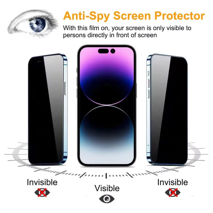JP Privacy Tvrzené sklo, iPhone 15 Pro, černé