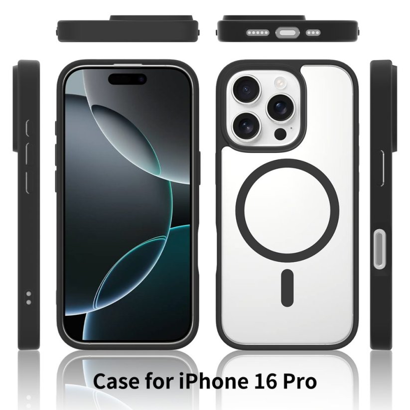 JP MagFit Clear MagSafe case with N52 magnet, iPhone 16 Pro, Green
