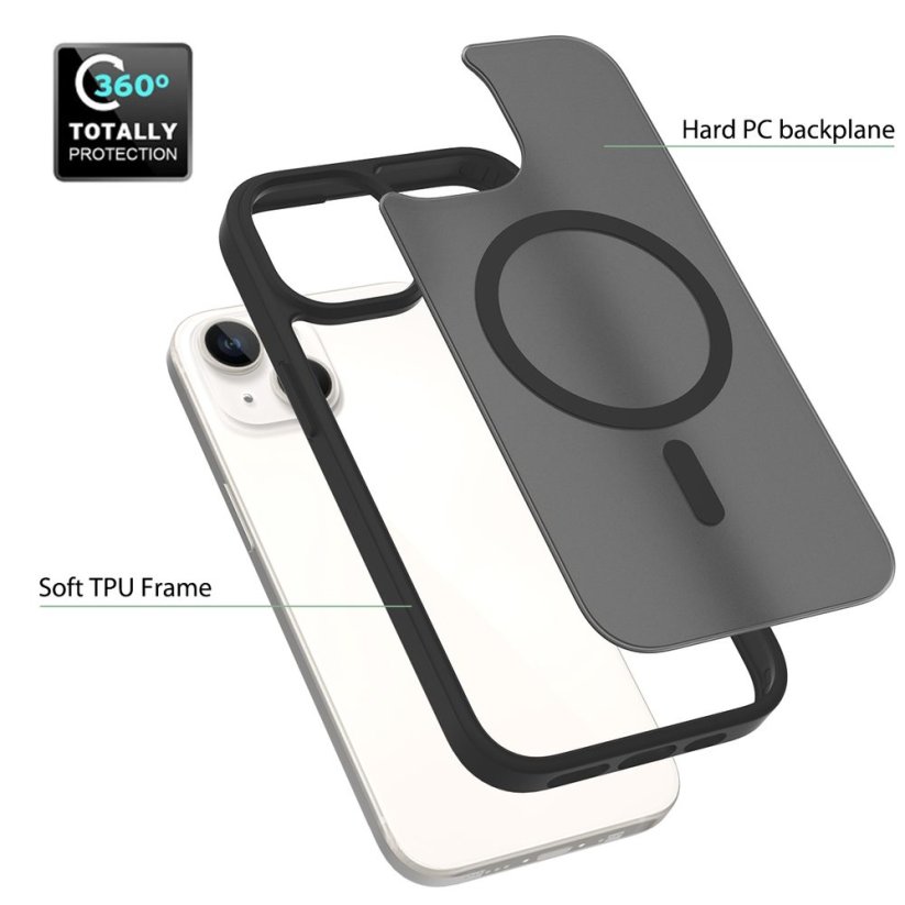 JP MagFit Colour MagSafe obal s N52 magnetem, iPhone 15, světle růžový