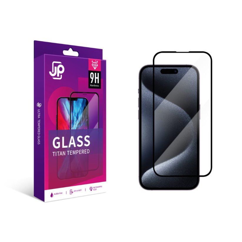 JP Titan extra odolné tvrzené sklo, iPhone 17 Pro Max, černé