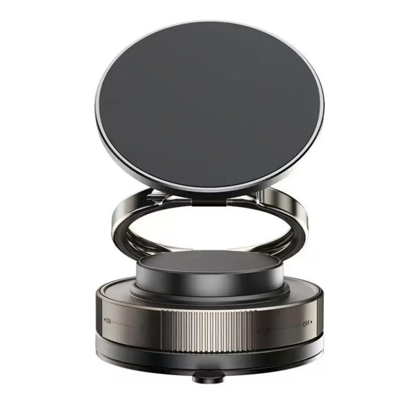 360° magnetický nastavitelný přísavný držák telefonu do auta s rubidiovým magnetem, černý, C46