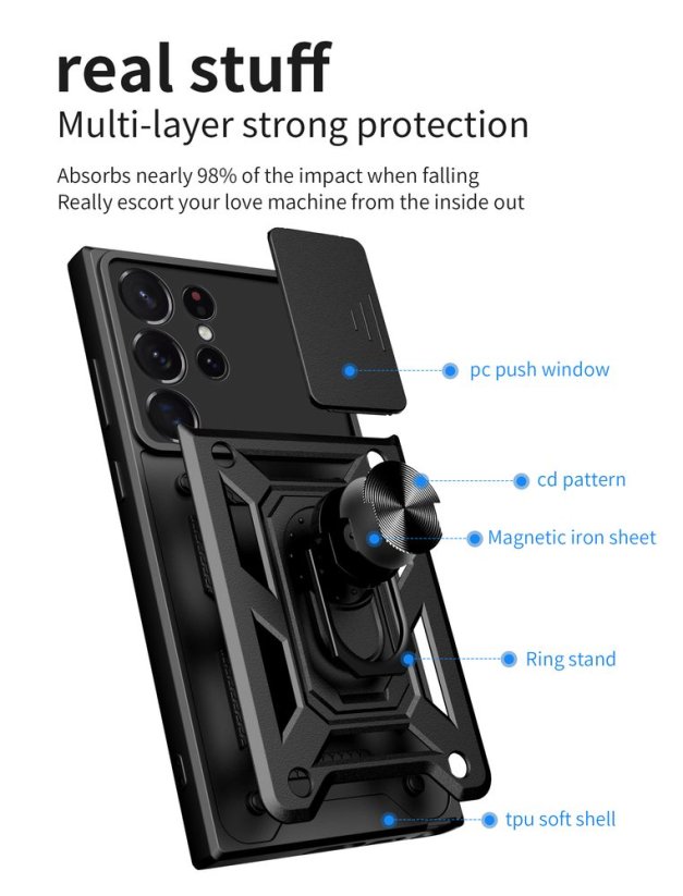 JP CamShield, Samsung Galaxy S23 Ultra, black