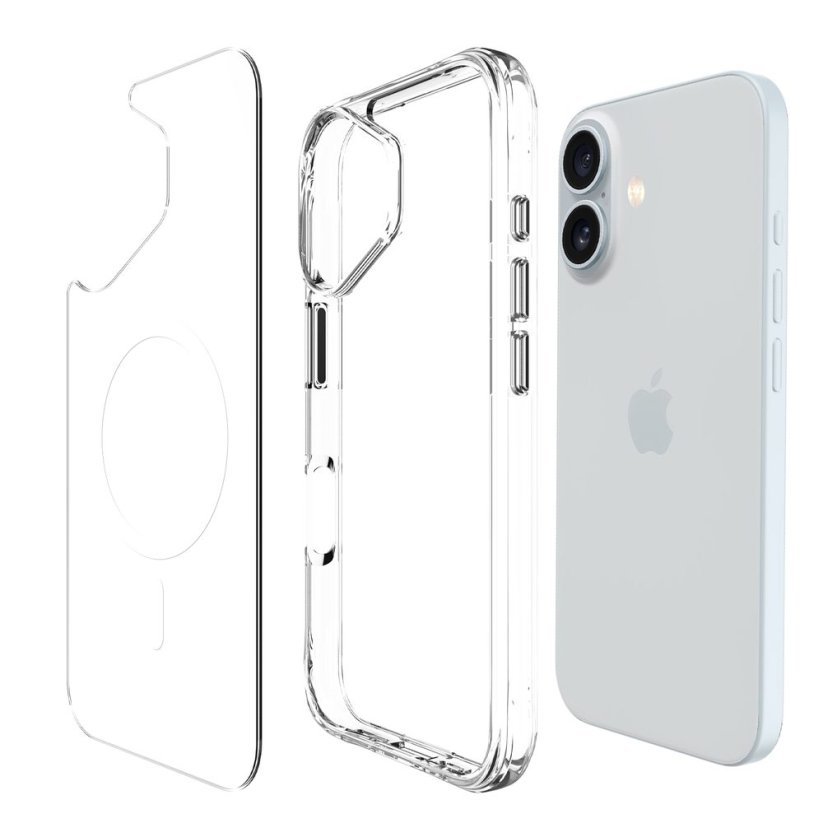 JP MagFit MagSafe obal s 3M SGS certifikátem, iPhone 17, průhledný