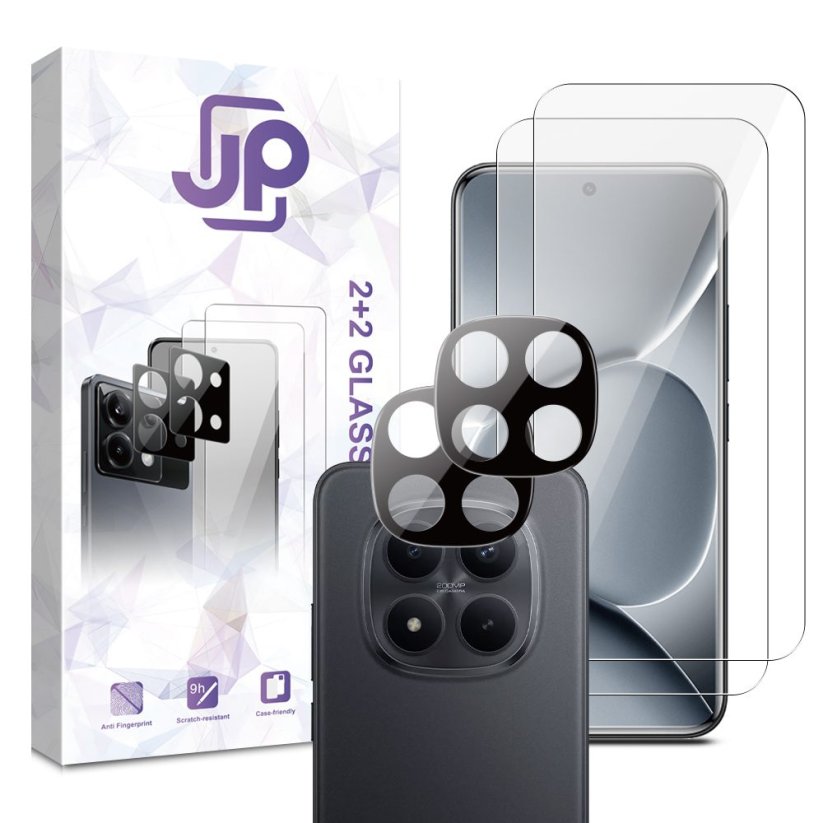 JP Combo pack, Sada 2 tvrzených skel a 2 sklíček na fotoaparát, Xiaomi Redmi Note 15 Pro 5G