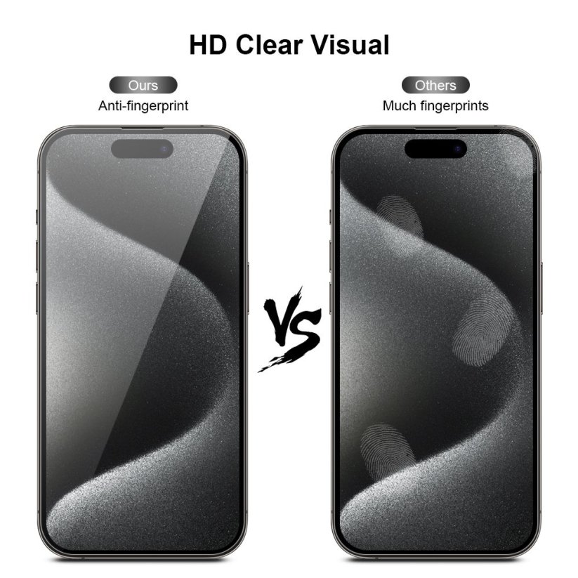 JP Mega Pack Tvrzených skel, 3 skla na telefon s aplikátorem + 2 skla na čočku, iPhone 15 Pro