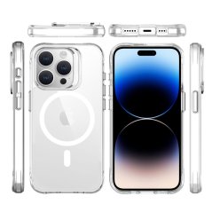 JP MagFit MagSafe obal s 3M SGS certifikátem, iPhone 15 Pro, průhledný