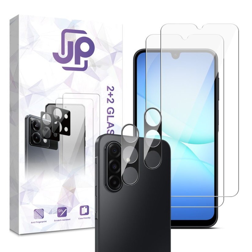 JP Combo pack, Sada 2 tvrzených skel a 2 sklíček na fotoaparát, Samsung Galaxy A17