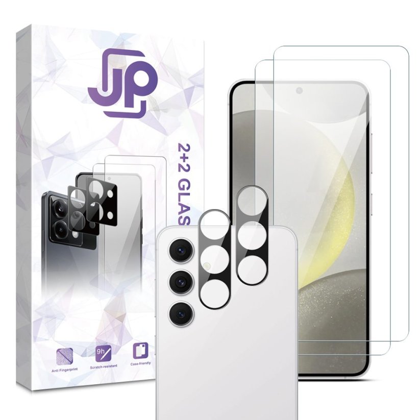 JP Combo Pack, Set of 2 Tempered Glass and 2 Camera Glass, Samsung Galaxy S24 FE