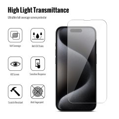 JP Combo pack, Sada 2 tvrzených skel a 2 sklíček na fotoaparát, iPhone 15 Pro