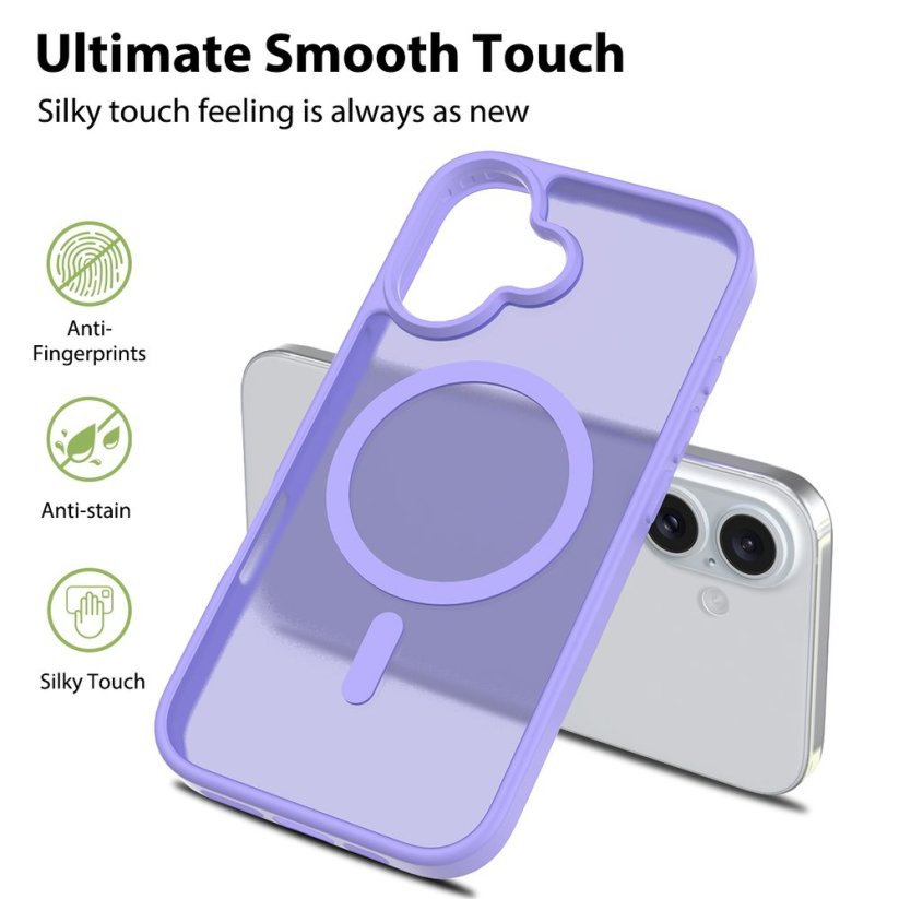 JP MagFit Colour MagSafe case with N52 magnet, iPhone 16, Purple