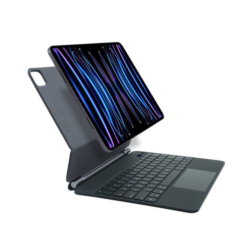 JP Magnetic Keyboard MK01 Tablet Case with Display, iPad Pro 12.9, 2018 / 2020 / 2021 / 2022, iPad Air 13 2024, Black