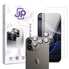 JP Combo pack, Sada 2 tvrzených skel a 2 sklíček na fotoaparát, iPhone 16 Pro Max