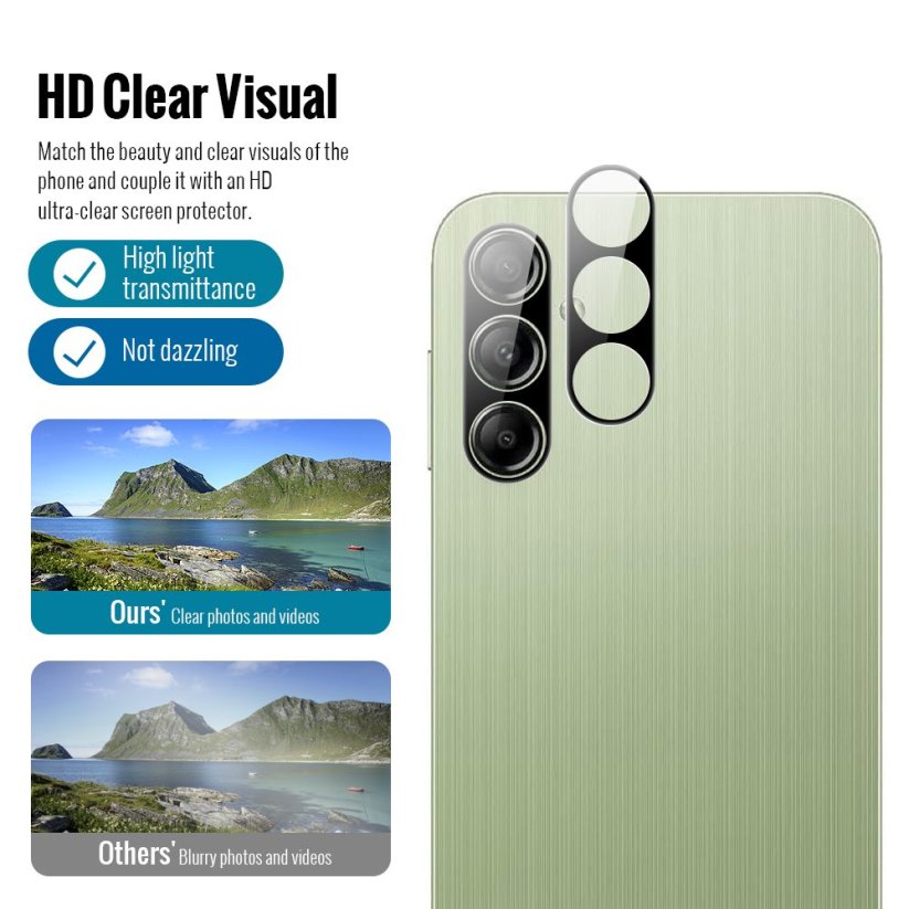 JP Combo Pack, Set of 2 Tempered Glass and 2 Camera Glass, Samsung Galaxy A14