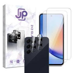 JP Combo Pack, Set of 2 Tempered Glass and 2 Camera Glass, Samsung Galaxy A55