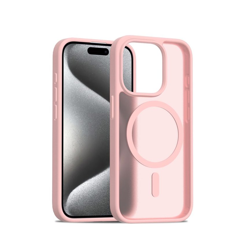 JP MagFit Colour MagSafe obal s N52 magnetem, iPhone 15 Pro, světle růžový