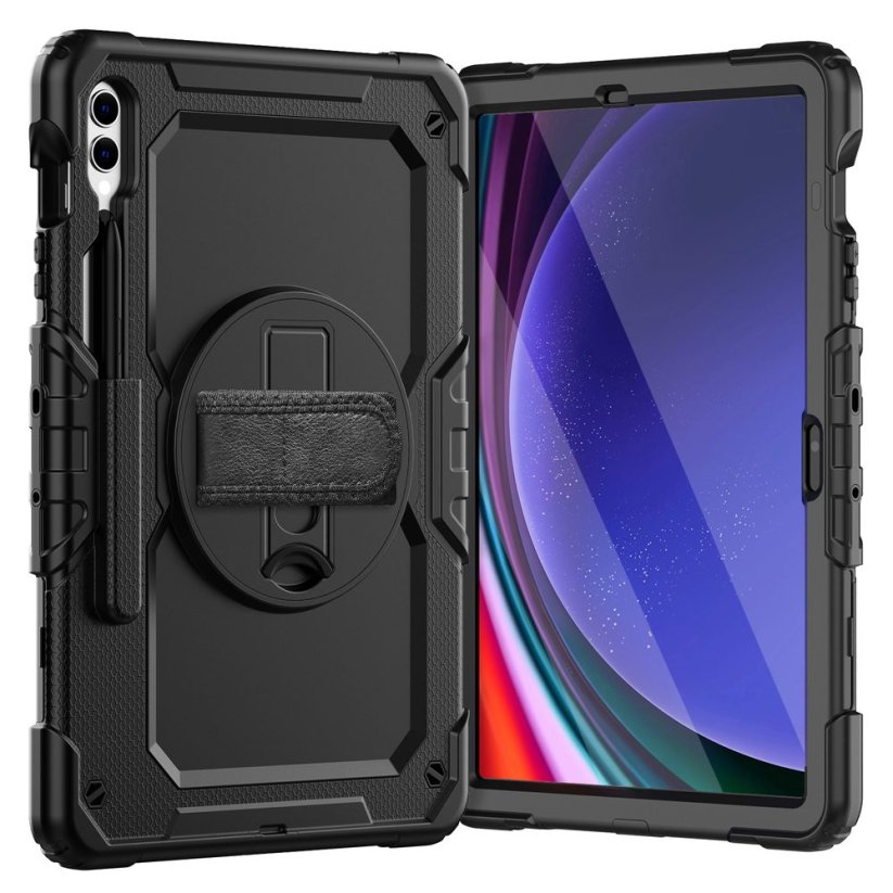 JP Solid360 obal na tablet, Samsung Tab S9+ 12.4" (X810 / X816B), černý