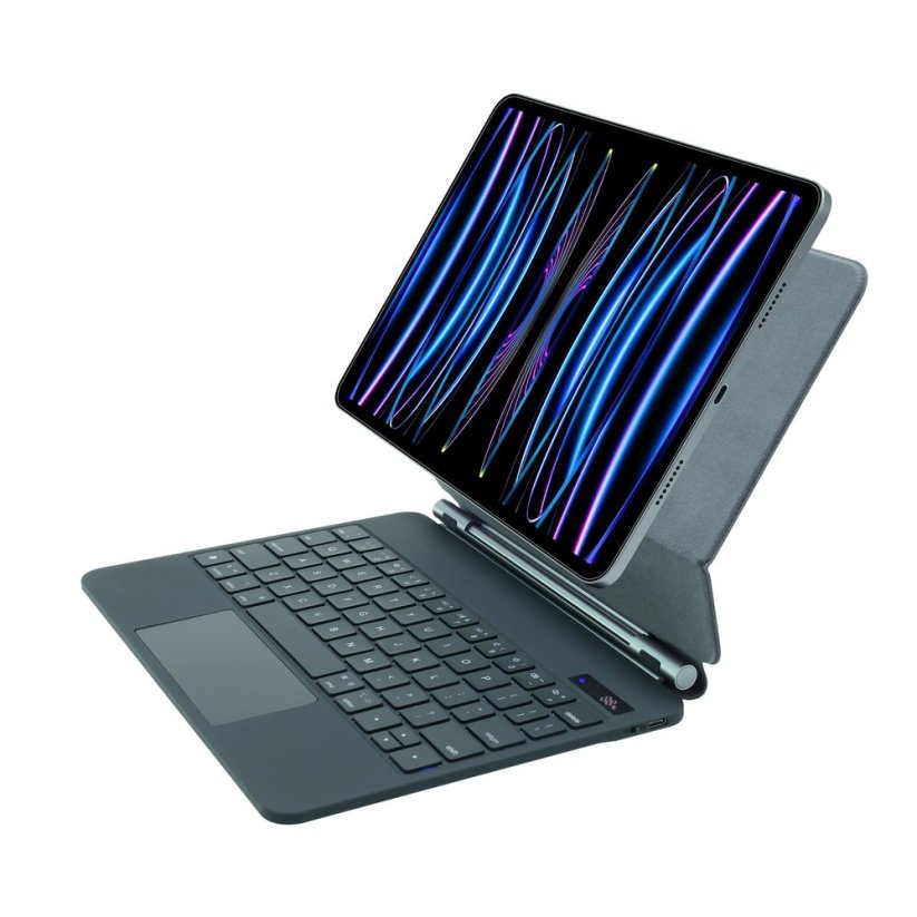 JP Magnetic Keyboard MK01 Tablet Case with Display, iPad Pro 11 2018 / 2020 / 2021 / 2022, iPad Air 4 10.9 2020 / Air 5 10.9 2022 / Air 11 2024, Black