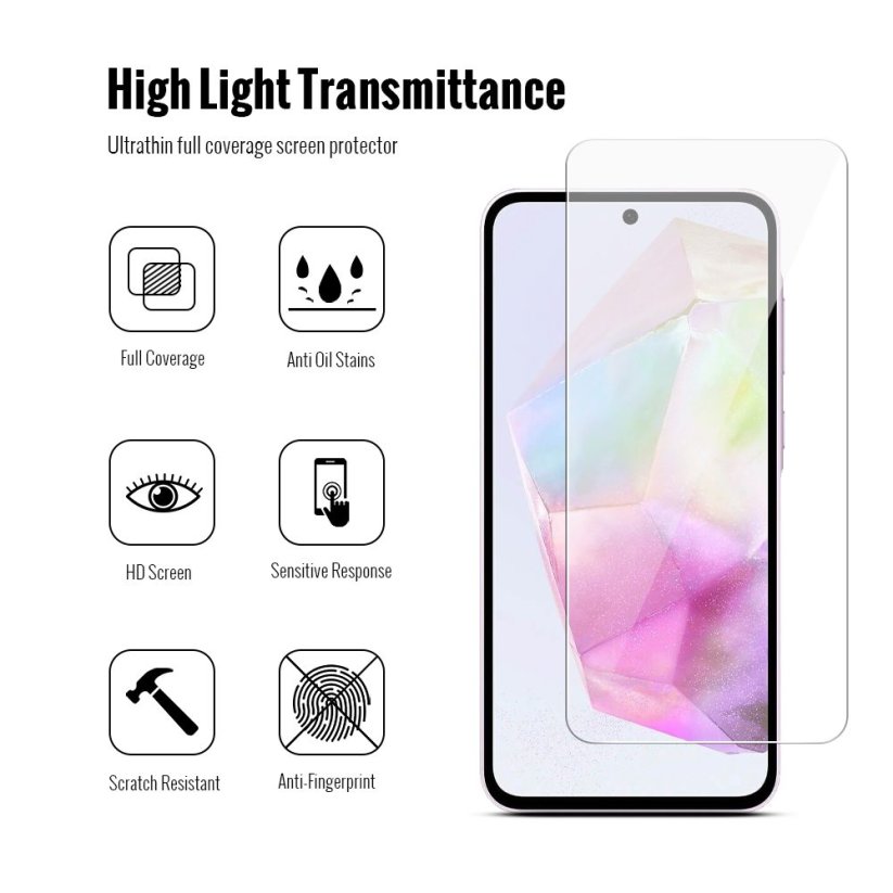 JP Combo pack, Sada 2 tvrzených skel a 2 sklíček na fotoaparát, Samsung Galaxy A36