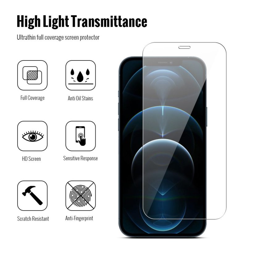 JP Combo pack, Sada 2 tvrzených skel a 2 sklíček na fotoaparát, iPhone 12 Pro