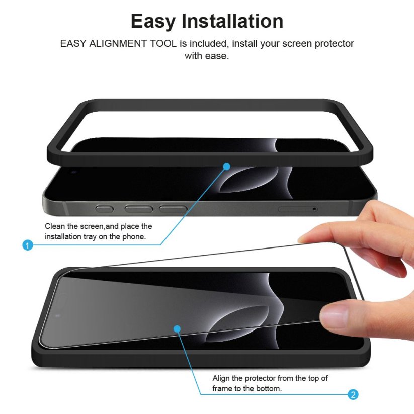 JP Full Pack Tvrzených skel, 2x 3D sklo s aplikátorem + 2x sklo na čočku, iPhone 17 Pro