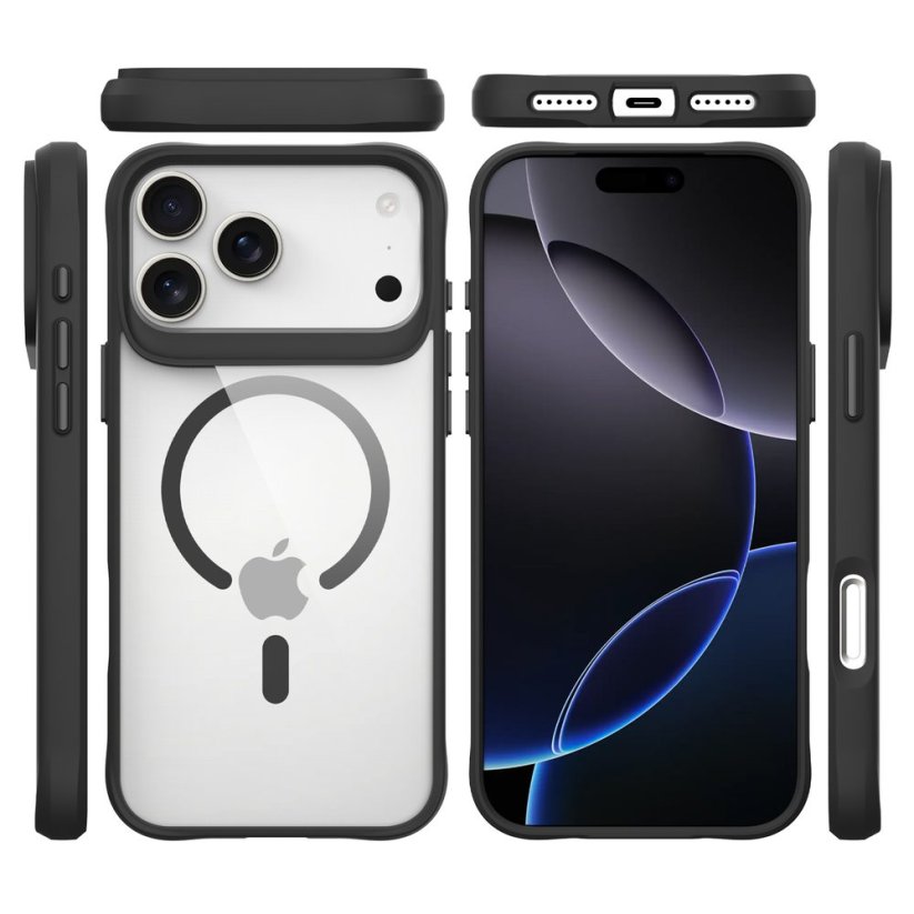 JP MagFit MagSafe obal s 3M SGS certifikátem, iPhone 17 Pro, černý