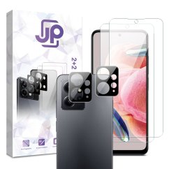 JP Combo Pack, Set of 2 Tempered Glass and 2 Camera Glass, Xiaomi Redmi Note 12 4G