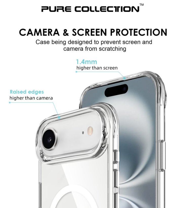 JP MagFit MagSafe obal s 3M SGS certifikátem, iPhone Air, průhledný