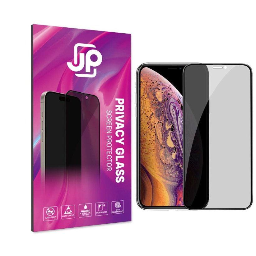 JP Privacy Tempered Glass, iPhone XR / 11, Black