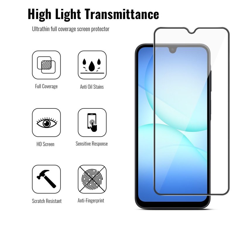 JP 5D Combo pack, Sada 2 5D tvrzených skel a 2 sklíček na fotoaparát, Samsung Galaxy A17