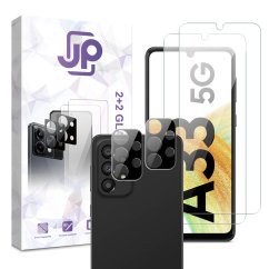 JP Combo Pack, Set of 2 Tempered Glass and 2 Camera Glass, Samsung Galaxy A33