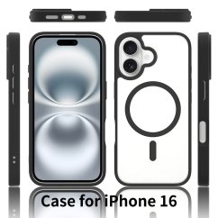 JP MagFit Clear MagSafe case with N52 magnet, iPhone 16, Blue