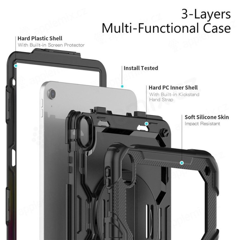 JP Solid360 obal na tablet, iPad 10.9 2022 / iPad 11 2025, černý