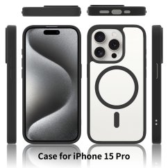 JP MagFit Clear MagSafe obal s N52 magnetem, iPhone 15 Pro, zelený