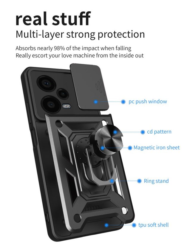 JP CamShield, Xiaomi Redmi Note 12 Pro 5G, černý