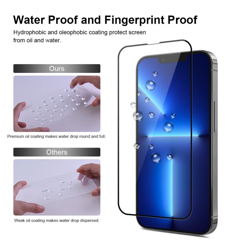 JP Full Pack Tempered glass, 2x 3D glass with applicator + 2x camera glass, iPhone 13 Pro Max