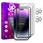 JP Full Pack Tvrzených skel, 2x 3D sklo s aplikátorem + 2x sklo na čočku, iPhone 14 Pro