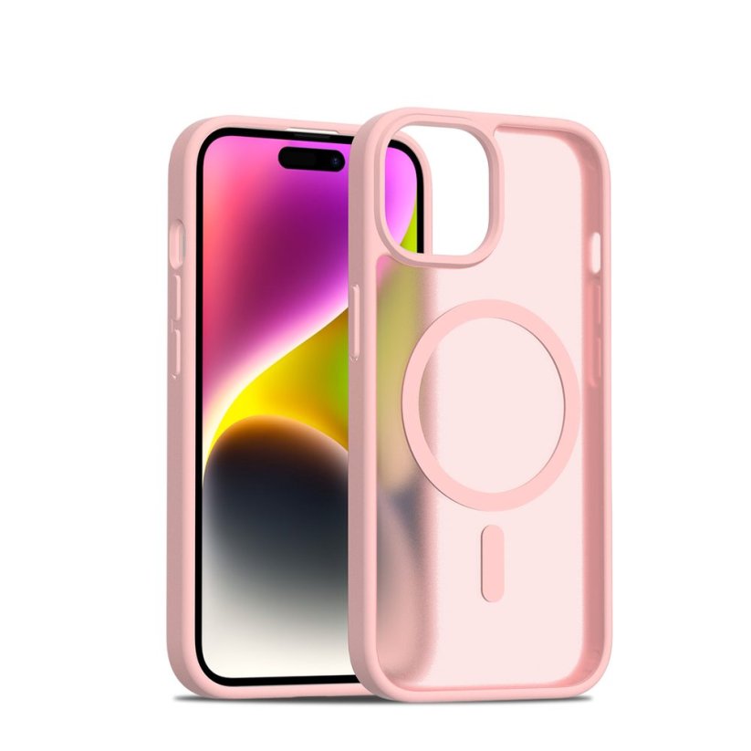 JP MagFit Colour MagSafe obal s N52 magnetem, iPhone 15, světle růžový