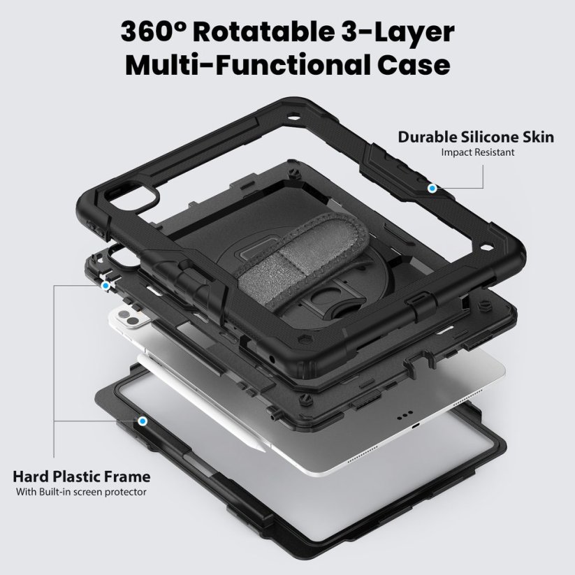 JP Solid360 tablet case, iPad Air 4 / Air 5 / Air 11 2024, black