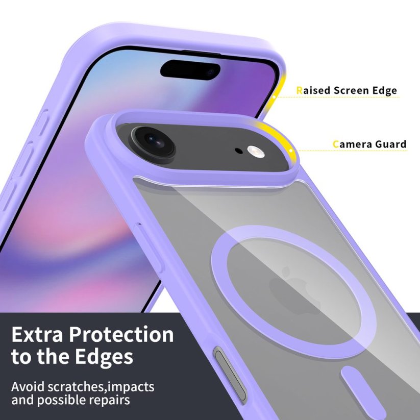 JP MagFit Clear MagSafe obal s N52 magnetem, iPhone Air, fialový