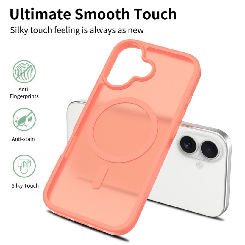 JP MagFit Colour MagSafe obal s N52 magnetem, iPhone 17, oranžový