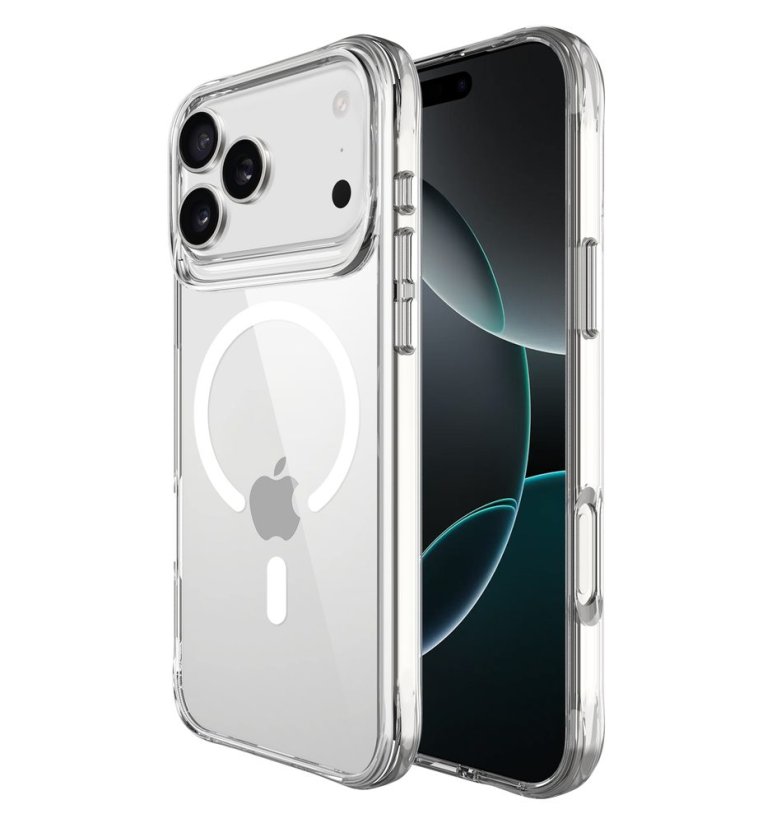 JP MagFit MagSafe obal s 3M SGS certifikátem, iPhone 17 Pro Max, průhledný