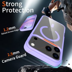 JP MagFit Clear MagSafe obal s N52 magnetem, iPhone 17 Pro Max, fialový
