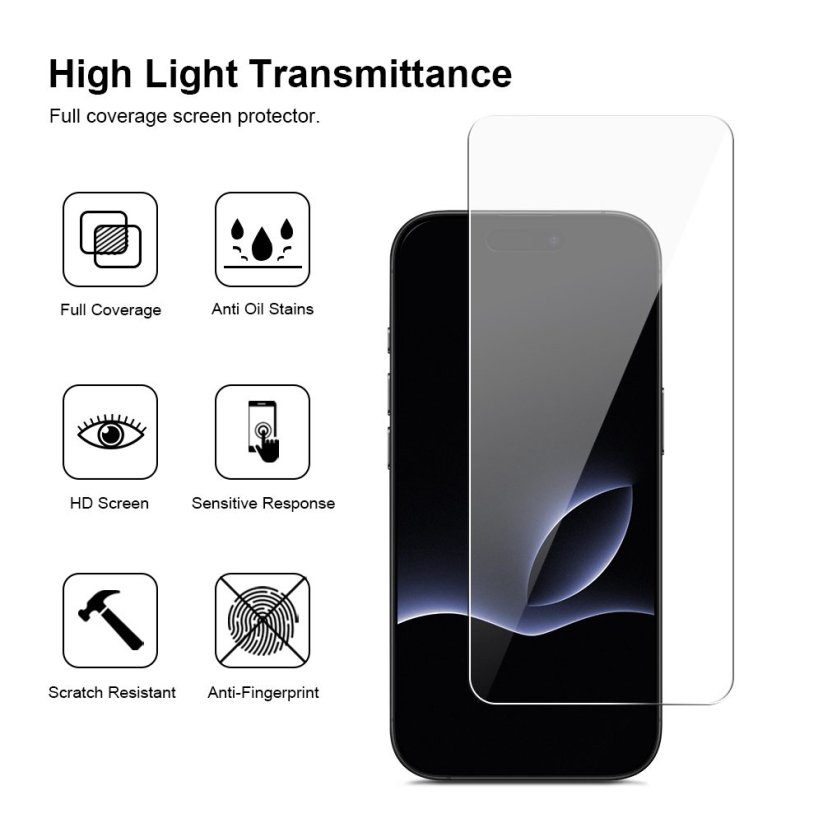JP Long Pack Tvrzených skel, 3 skla na telefon s aplikátorem, iPhone 17 Pro Max